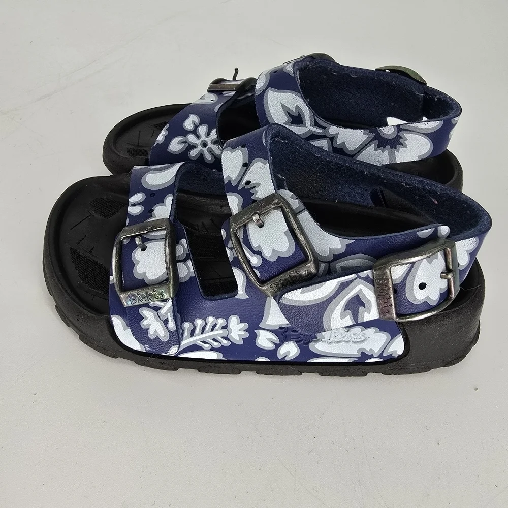 Birkis Birkenstock Blue Floral Adjustable Back & Top Straps sandals kids 7